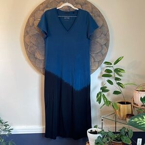 ATM Anthony Thomas Melillo Dip-Dye V-Neck Short-Sleeve Dress